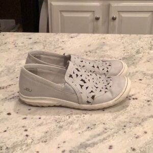 JBU Lt. Blue Wildflower Moc Slip On sz 6.5